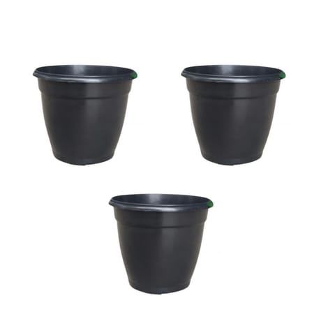 Set of 3 - 3 Inch Ruby Black Elora Premium Plastic Planter