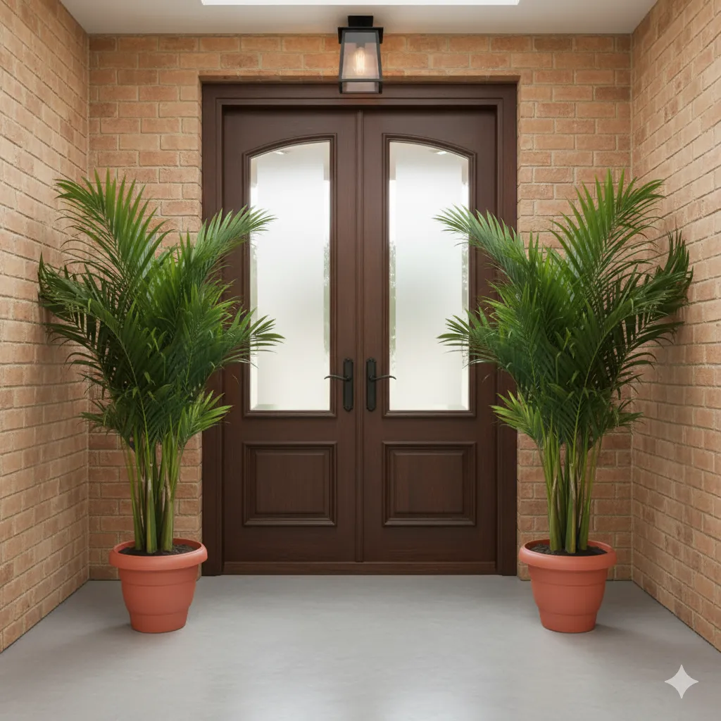 Entrance Special - Set of 2 - Areca XL (4-5 Ft) in 12 inch Classy Red Plastic Pot