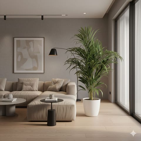 Areca XL (4-5 Ft) in 14 inch White Sphere Plastic Pot