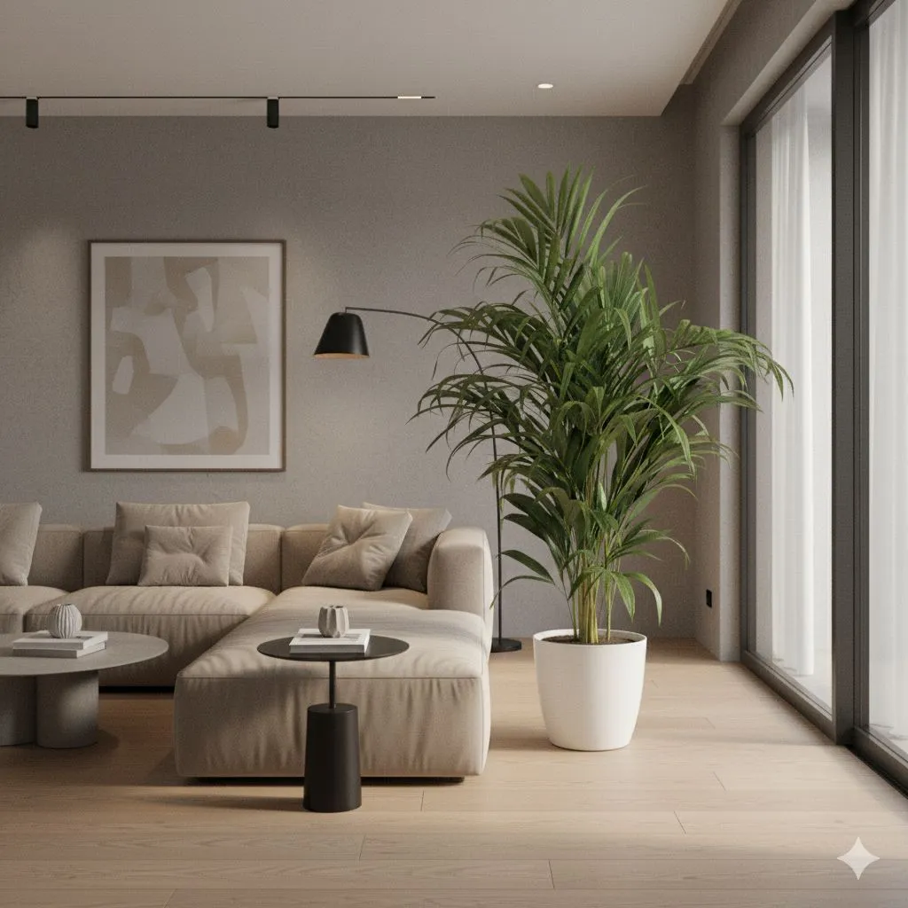 Areca XL (4-5 Ft) in 14 inch White Sphere Plastic Pot