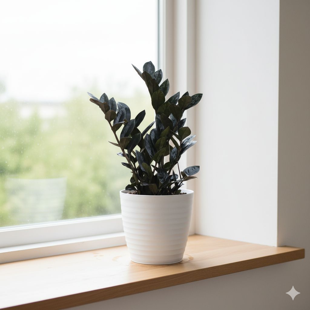 Zz Black in 5 Inch White Avora Premium Plastic Planter