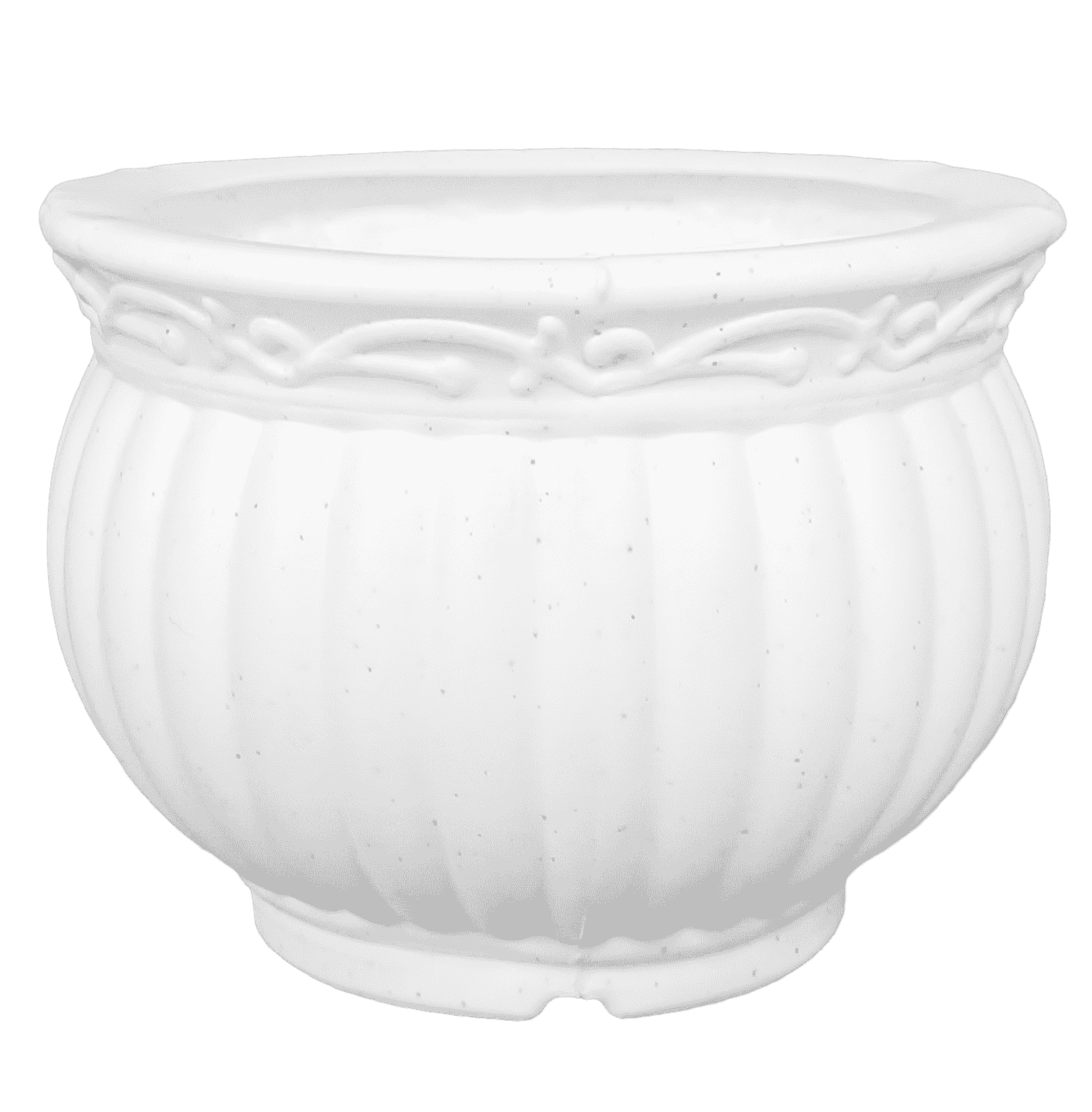 5 Inch White Moon Vessel White Premium Plastic Planter