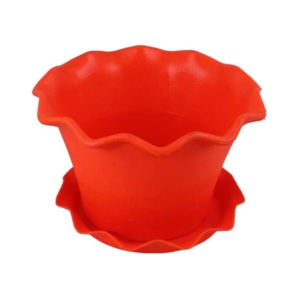 8 Inch Red Royal Bloom Premium Plastic Planter
