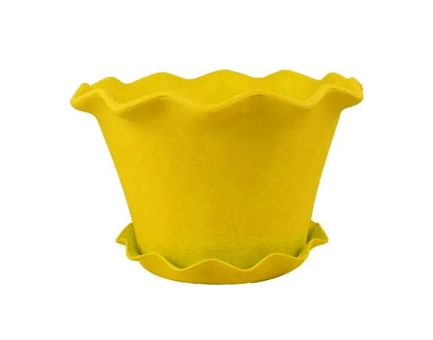 8 Inch Yellow Royal Bloom Premium Plastic Planter
