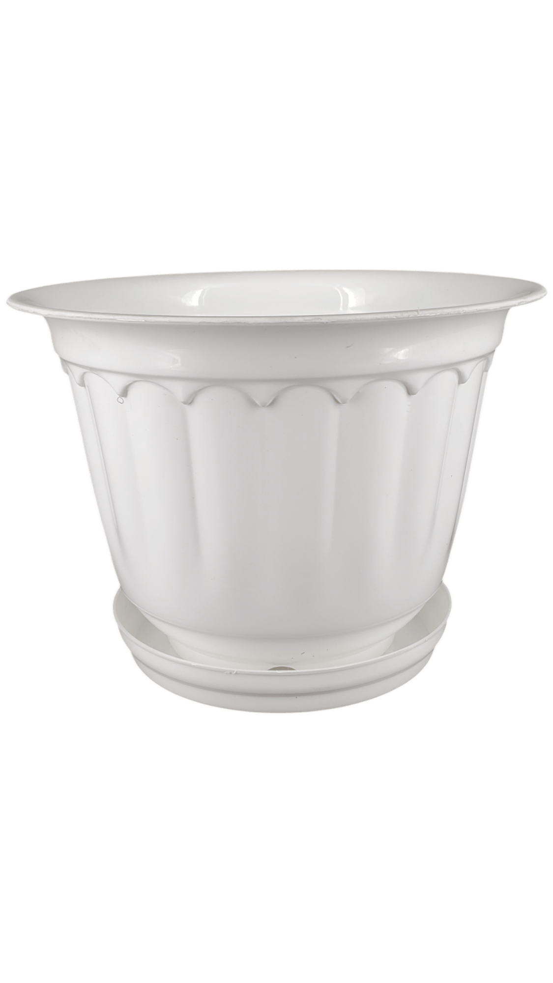 8 Inch White Jasmine Guardian Premium Plastic Planter