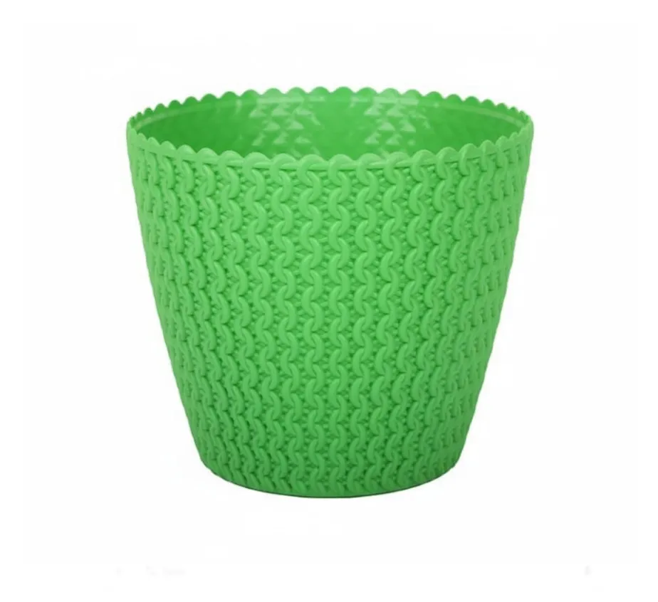 7 Inch Green Poppy Charm Premium Plastic Planter