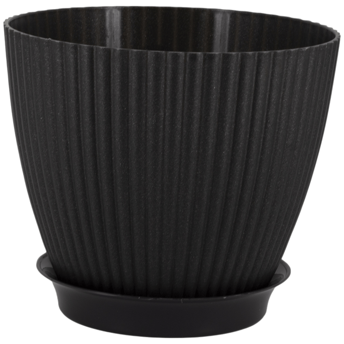 7 Inch Black Royal Circle Set Premium Plastic Planter