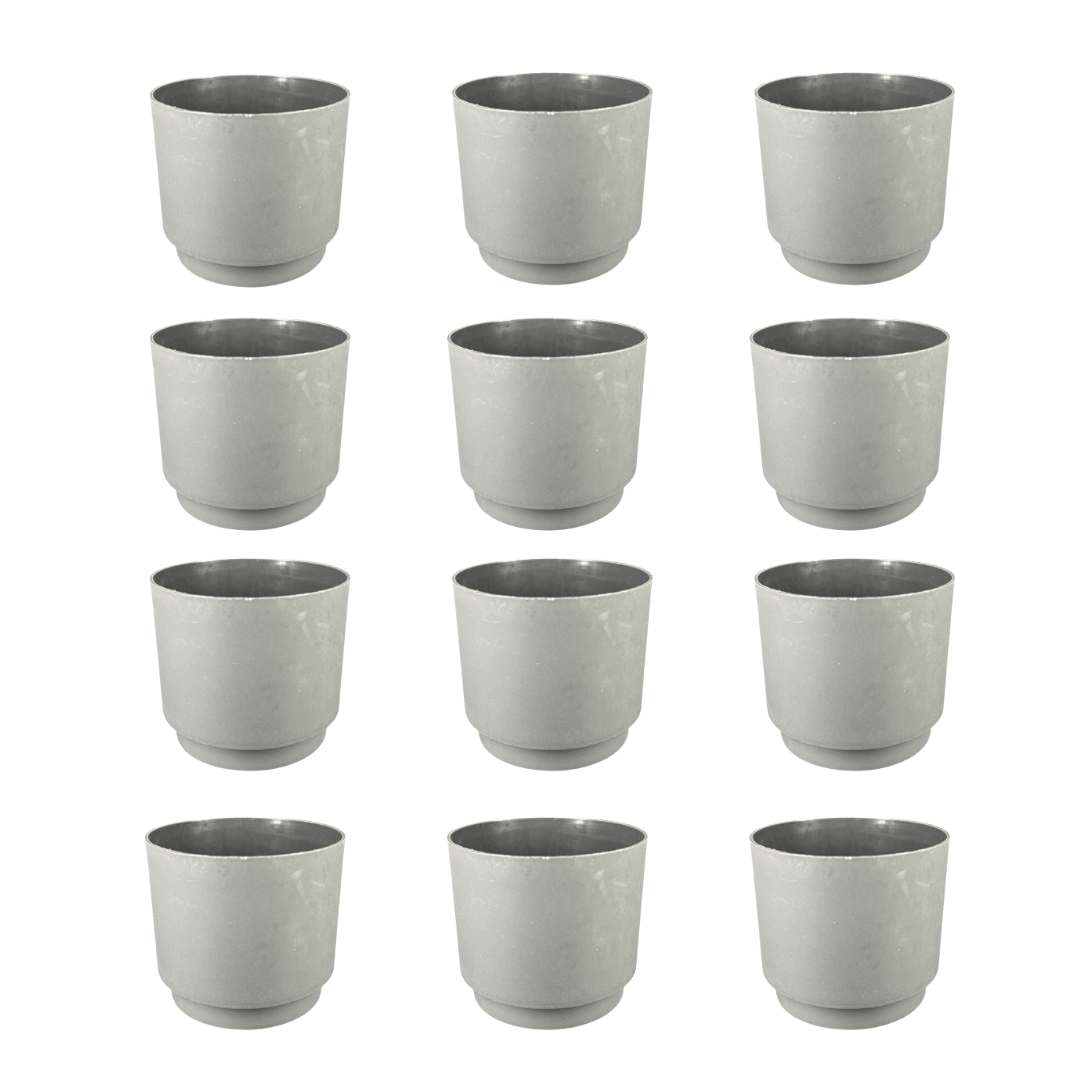 Set of 12 - 4 Inch Black Velora Premium Plastic Planter