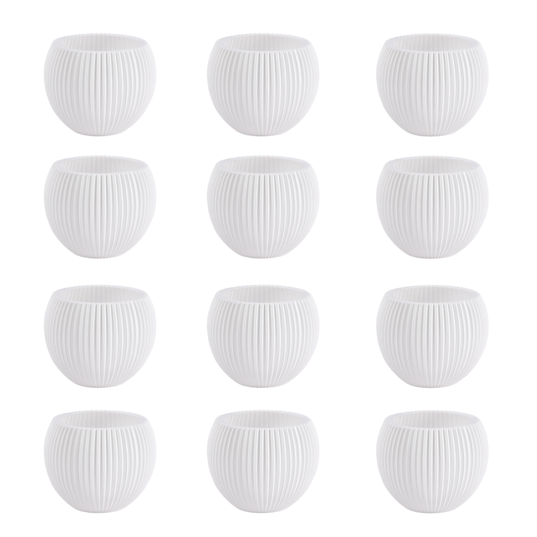 Set of 12 - 5 Inch White Sylvan Premium Plastic Planter