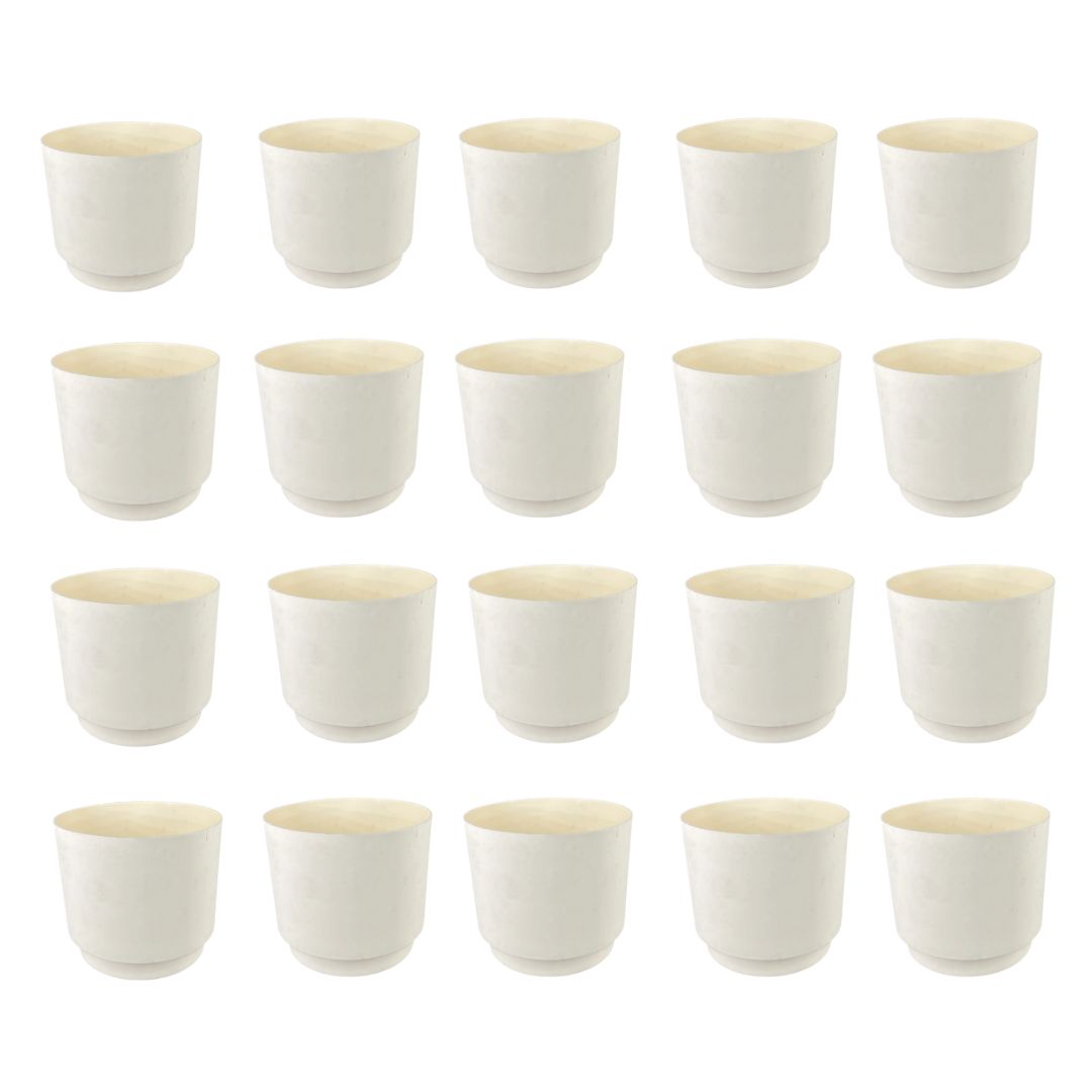 Set of 20 - 4 Inch Beige Velora Premium Plastic Planter