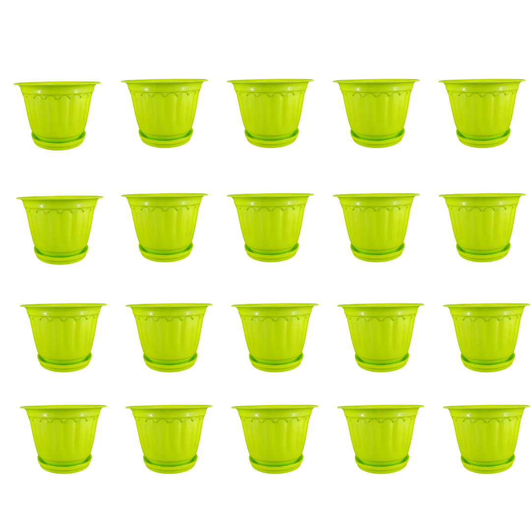 Set of 20 - 8 Inch Green Jasmine Guardian Premium Plastic Planter