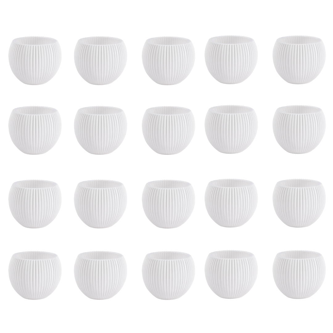 Set of 20 - 5 Inch White Sylvan Premium Plastic Planter