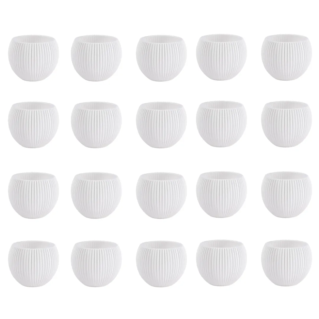 Set of 20 - 5 Inch White Sylvan Premium Plastic Planter