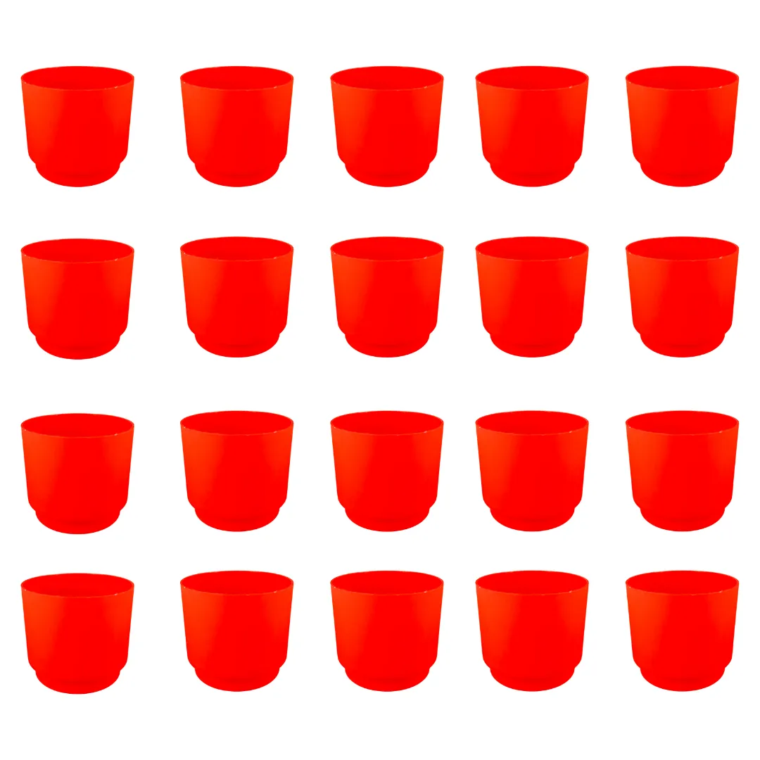Set of 20 - 4 Inch Red Velora Premium Plastic Planter