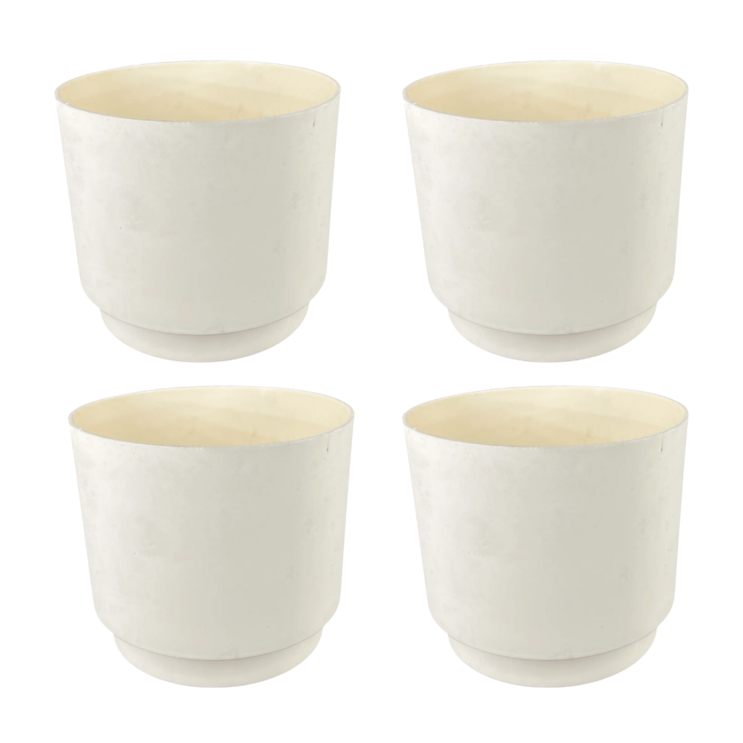 Set of 4 - 4 Inch Beige Velora Premium Plastic Planter