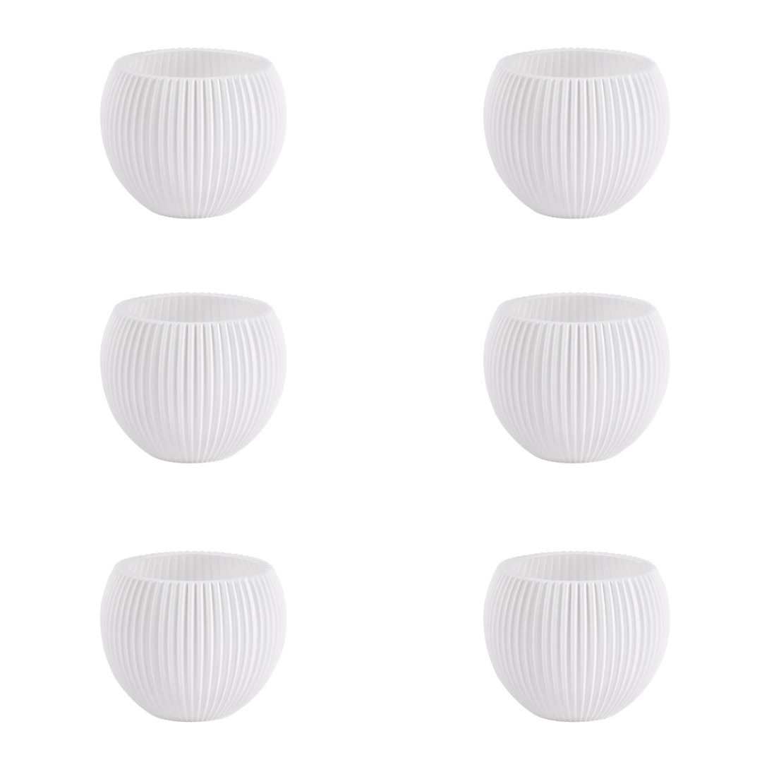 Set of 6 - 5 Inch White Sylvan Premium Plastic Planter