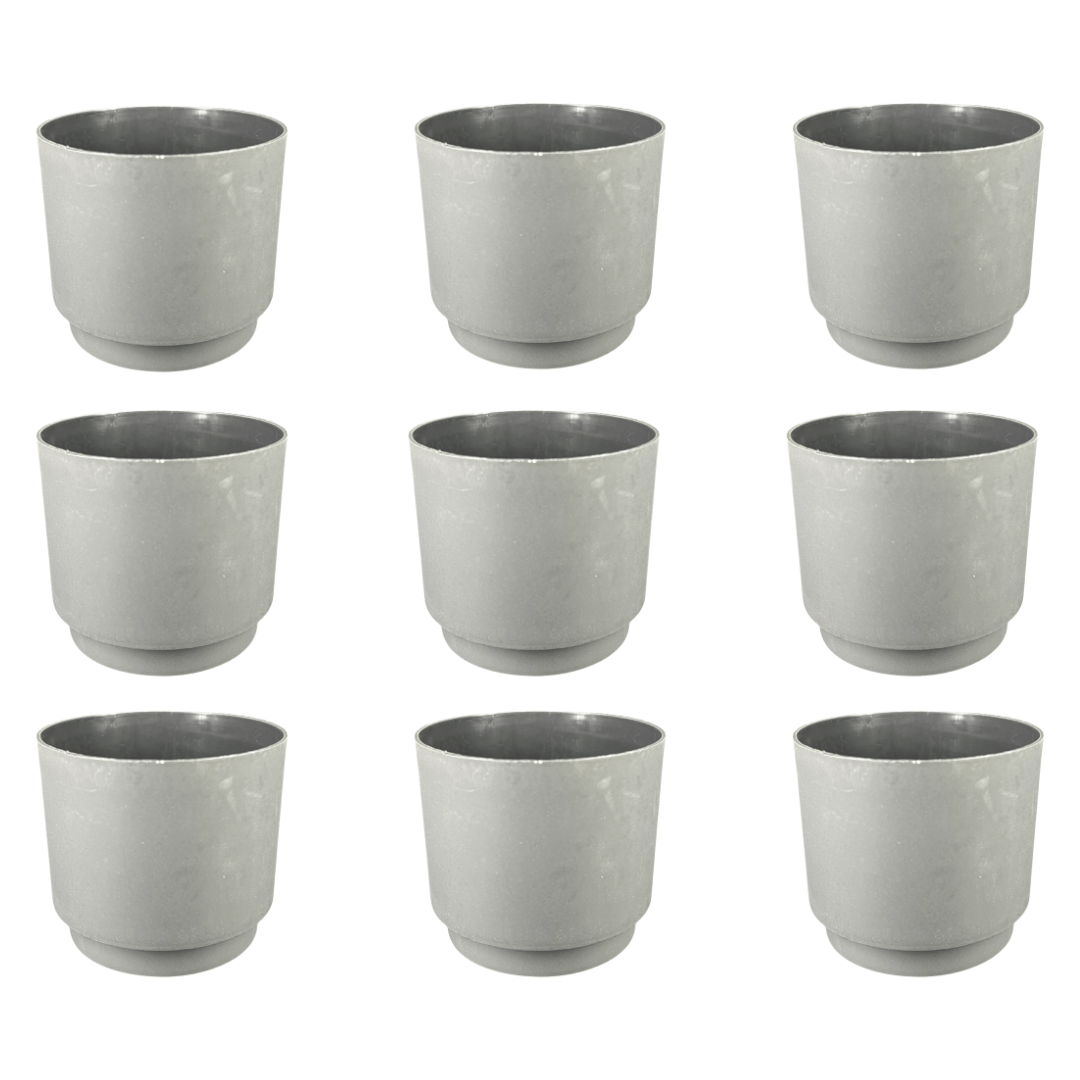 Set of 9 - 4 Inch Black Velora Premium Plastic Planter