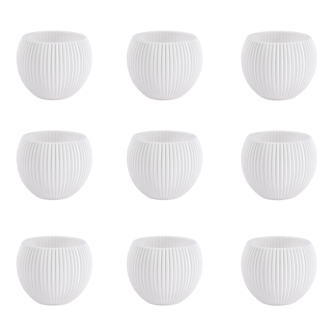 Set of 9 - 5 Inch White Sylvan Premium Plastic Planter