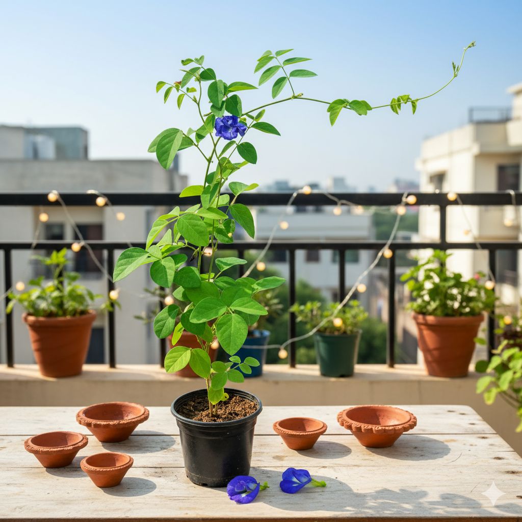 Festive Bloom - Aparajita (any colour) in 4 Inch Nursery Pot