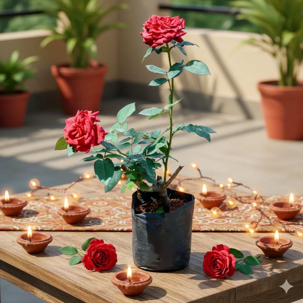 Festive Bloom - Rose Red in 5 Inch Nursery Bag
