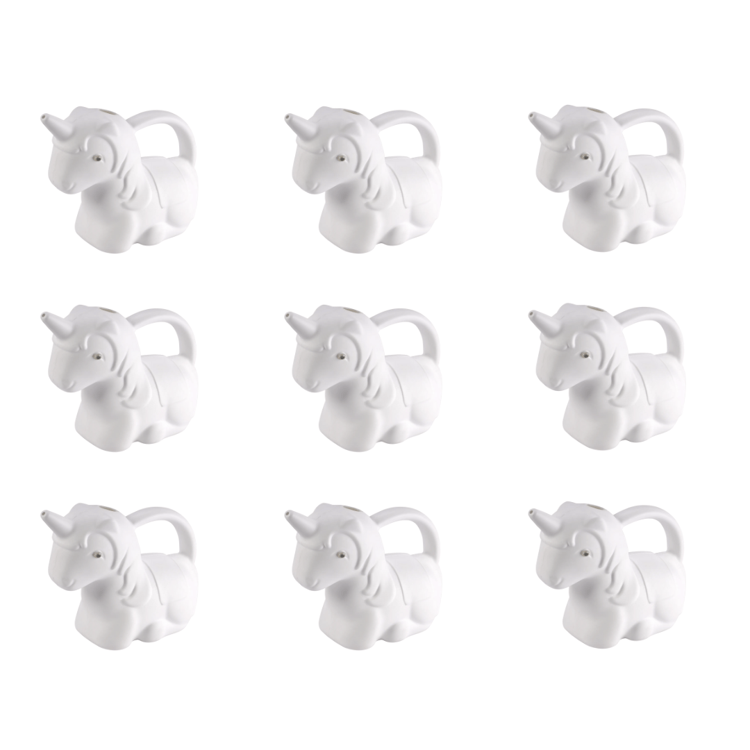 Set of 9 - 2 Ltr White Magic Mist Watering Can