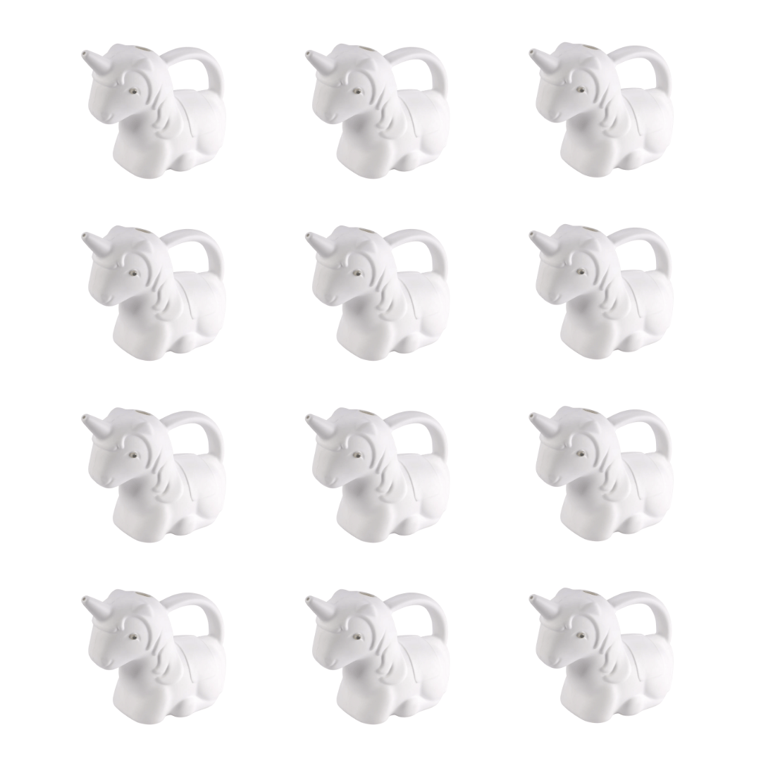 Set of 12 - 2 Ltr White Magic Mist Watering Can