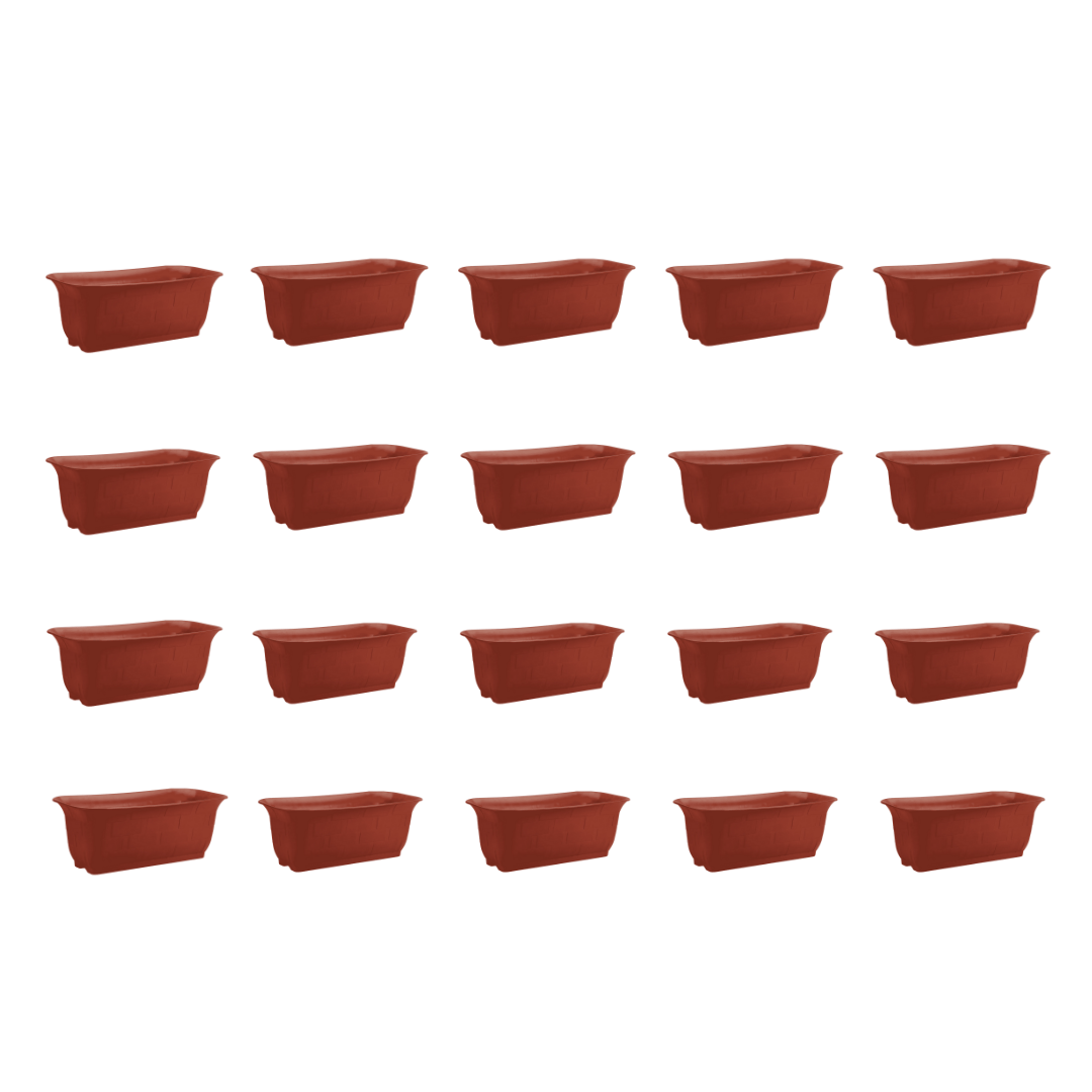 Set of 20 - 14 Inch Terracotta Red Jupiter Vista Premium Plastic Planter