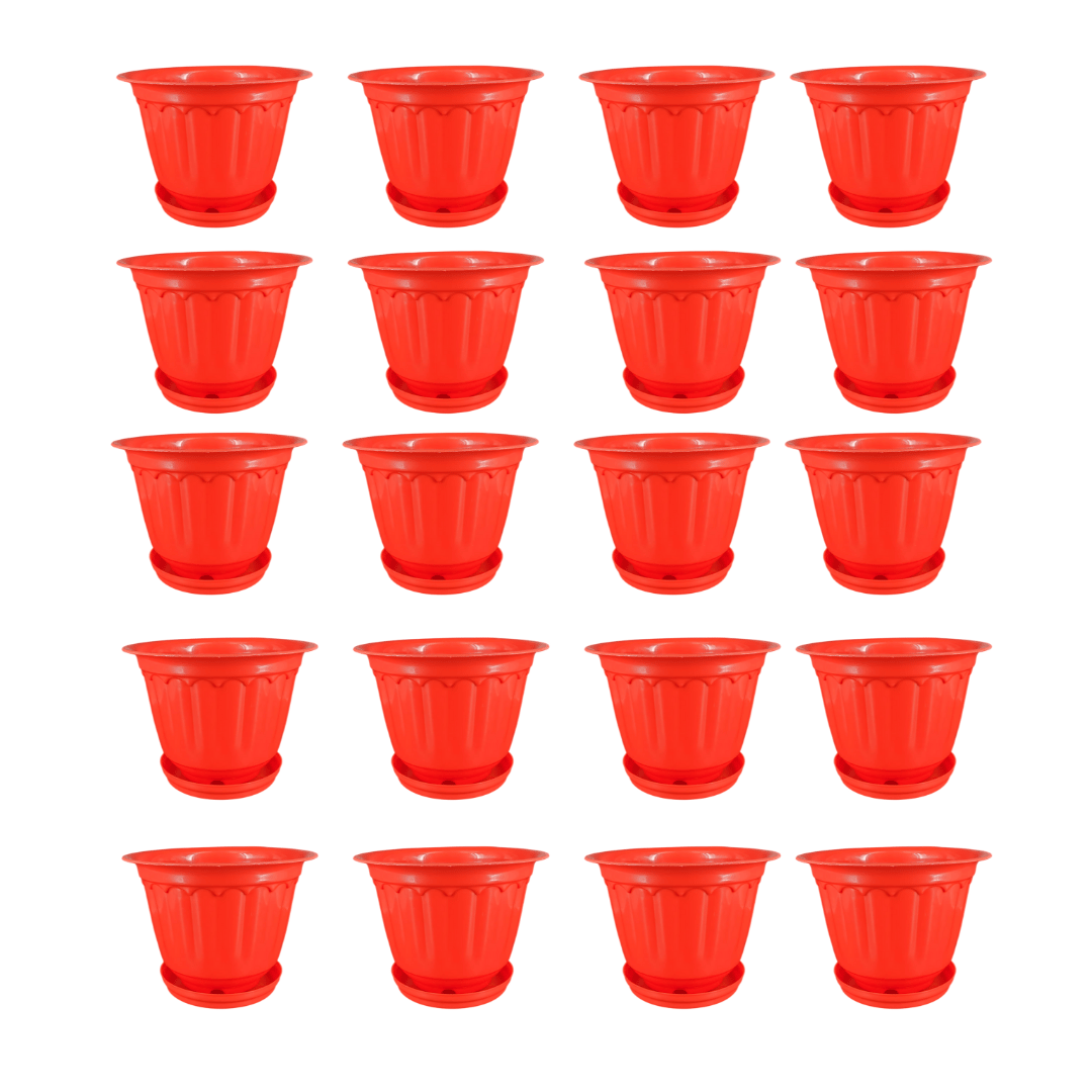 Set of 20 - 8 Inch Red Jasmine Guardian Premium Plastic Planter