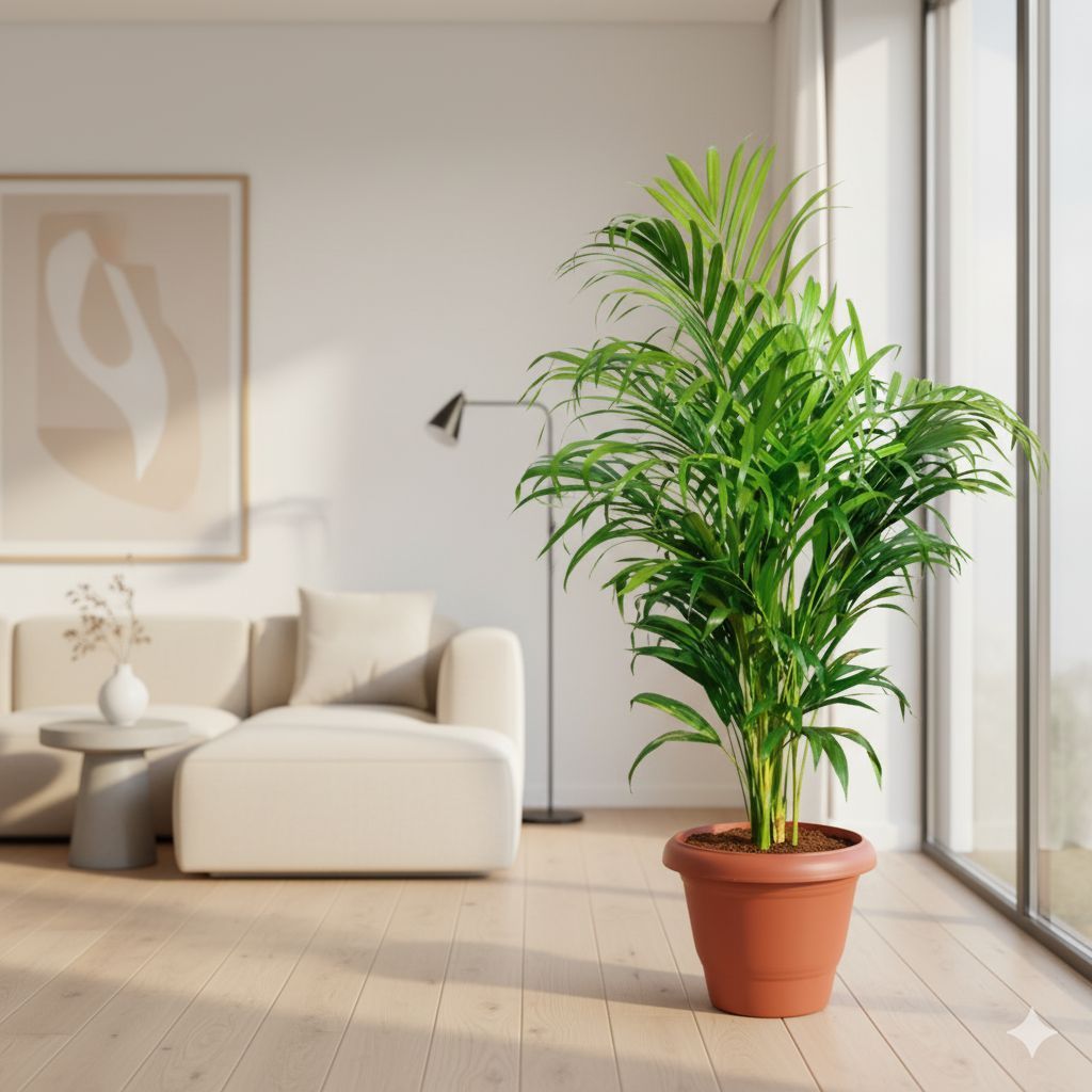 Areca XL (4-5 Ft) in 12 inch Classy Red Plastic Pot