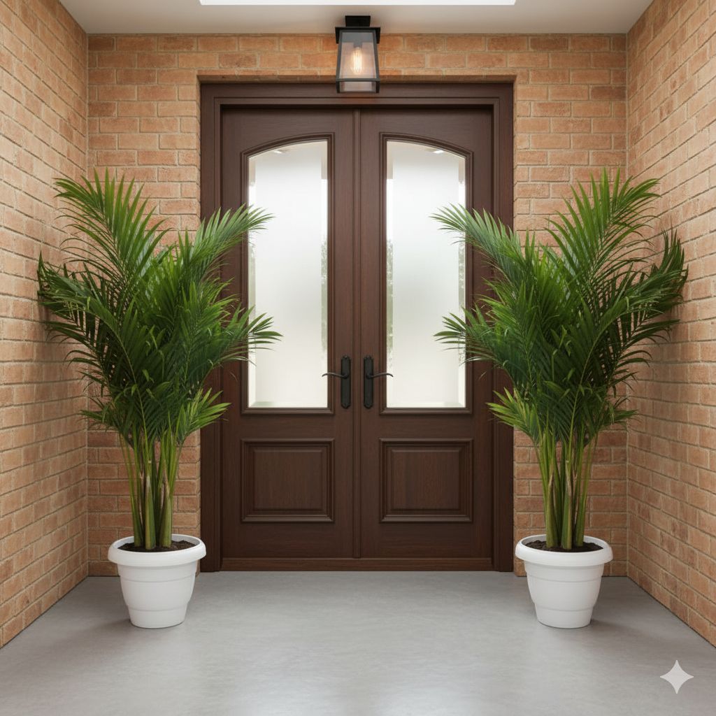 Entrance Special - Set of 2 - Areca XL (4-5 Ft) in 12 inch Classy White Plastic Pot