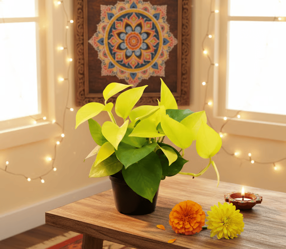 Festive Special - Money Plant Golden in 4 Inch Nursery Pot