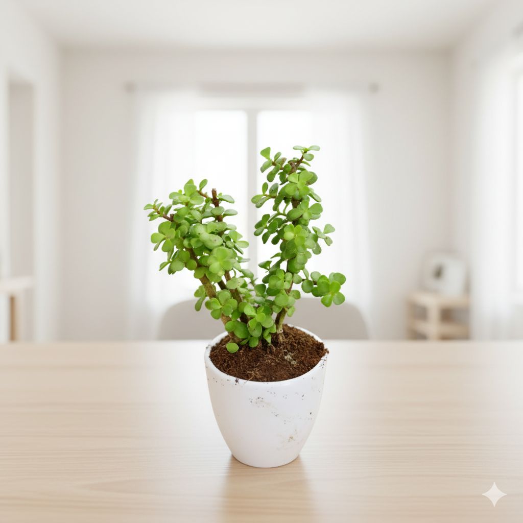 Jade in 4 Inch Classy White Cup Ceramic Pot
