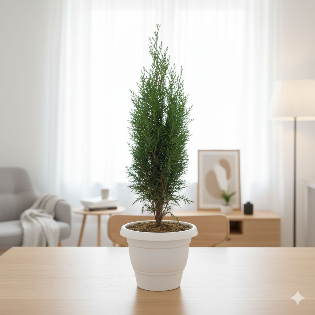 Morpankhi in 8 Inch Classy White Plastic Pot