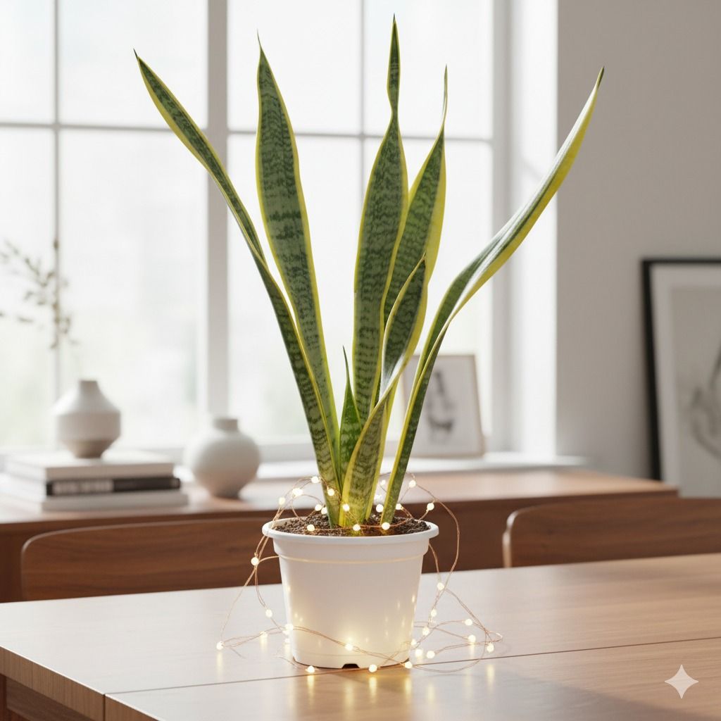 Snake Yellow Long in 8 Inch White Nursery Pot