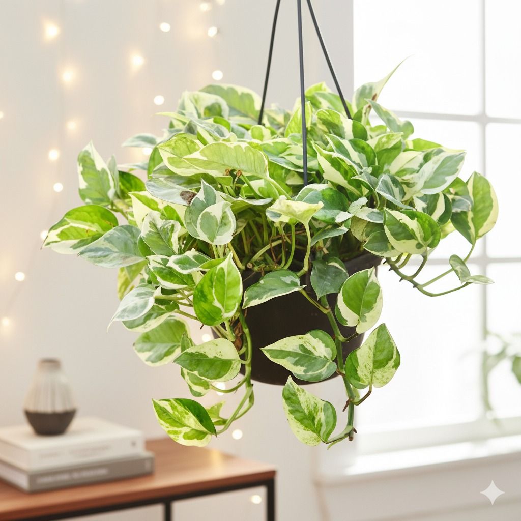 Money Plant Njoy in 8 Inch Hanging Basket (any colour)