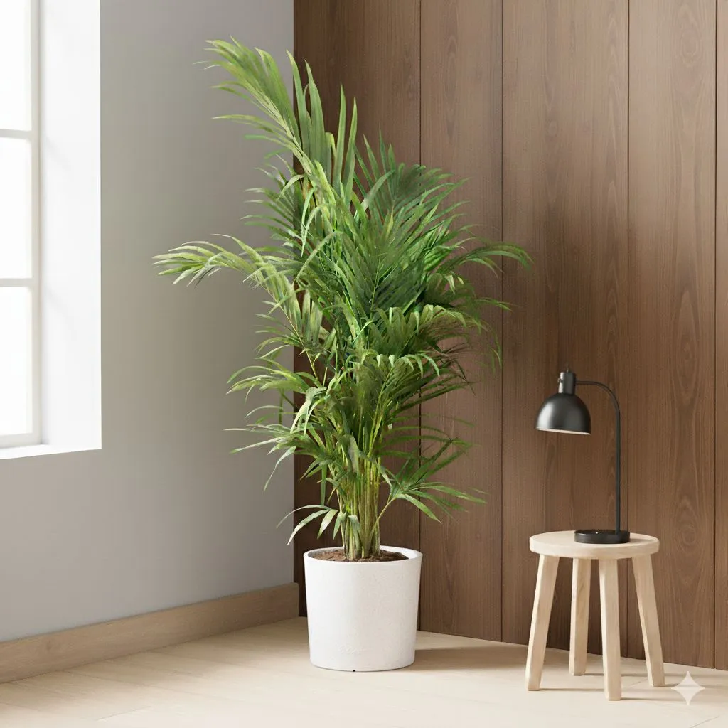 Areca L (2-3 Ft) in 11 X 11 Inch White Premium Dochieo Fiberglass Planter