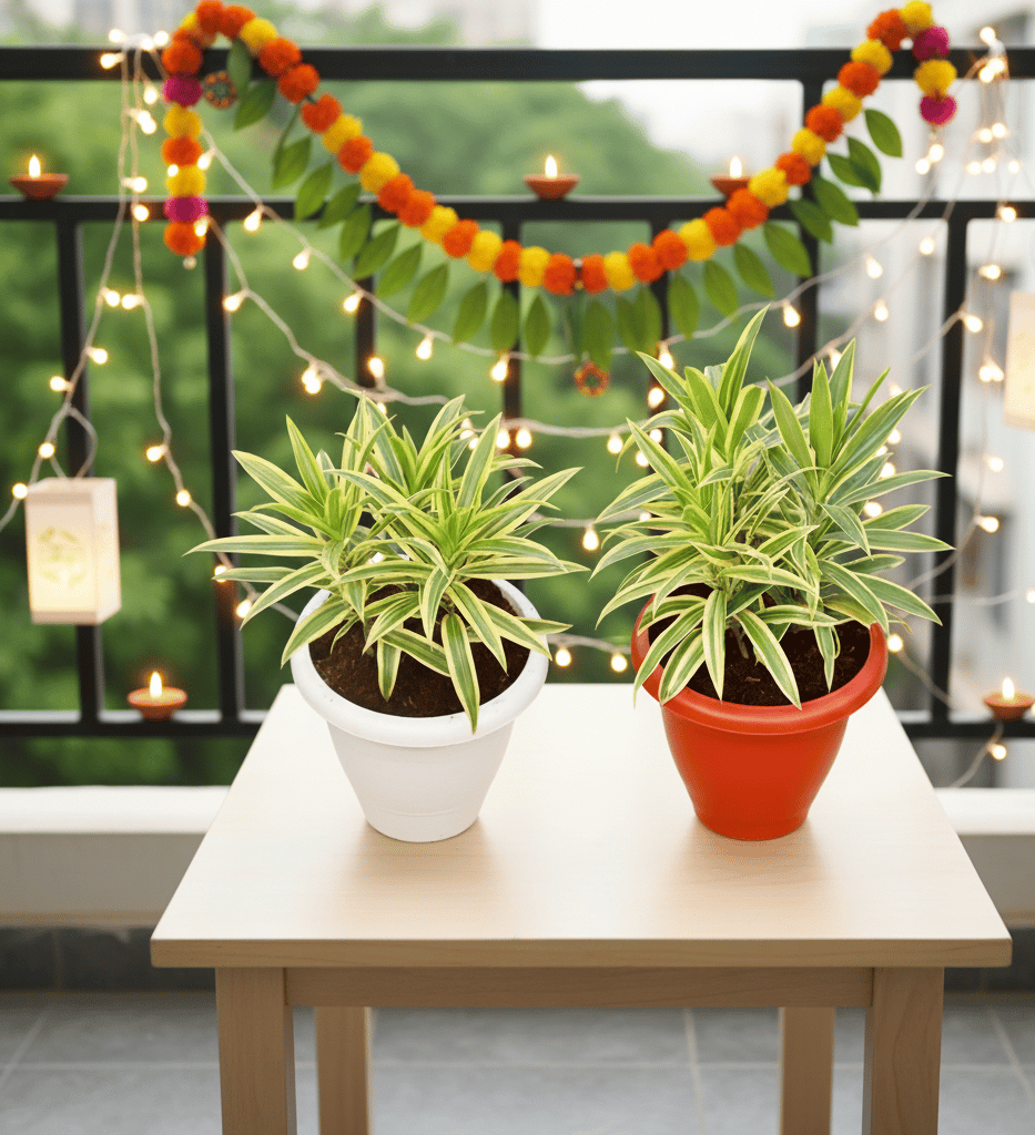 Set of 2 - Song Of India in 10 Inch Classy Plastic Pot (any colour)