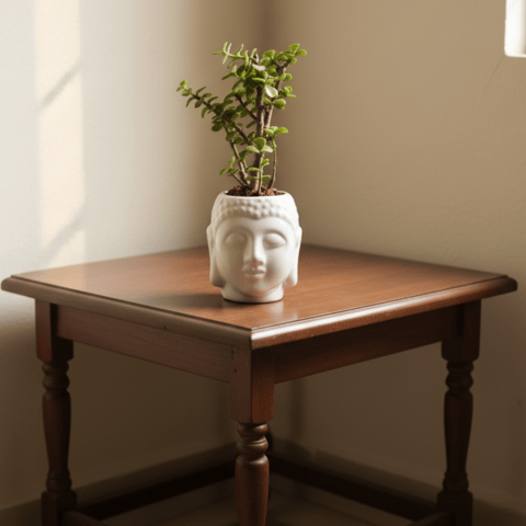 Lucky Jade in 3 Inch Buddha Ceramic Planter (any colour)