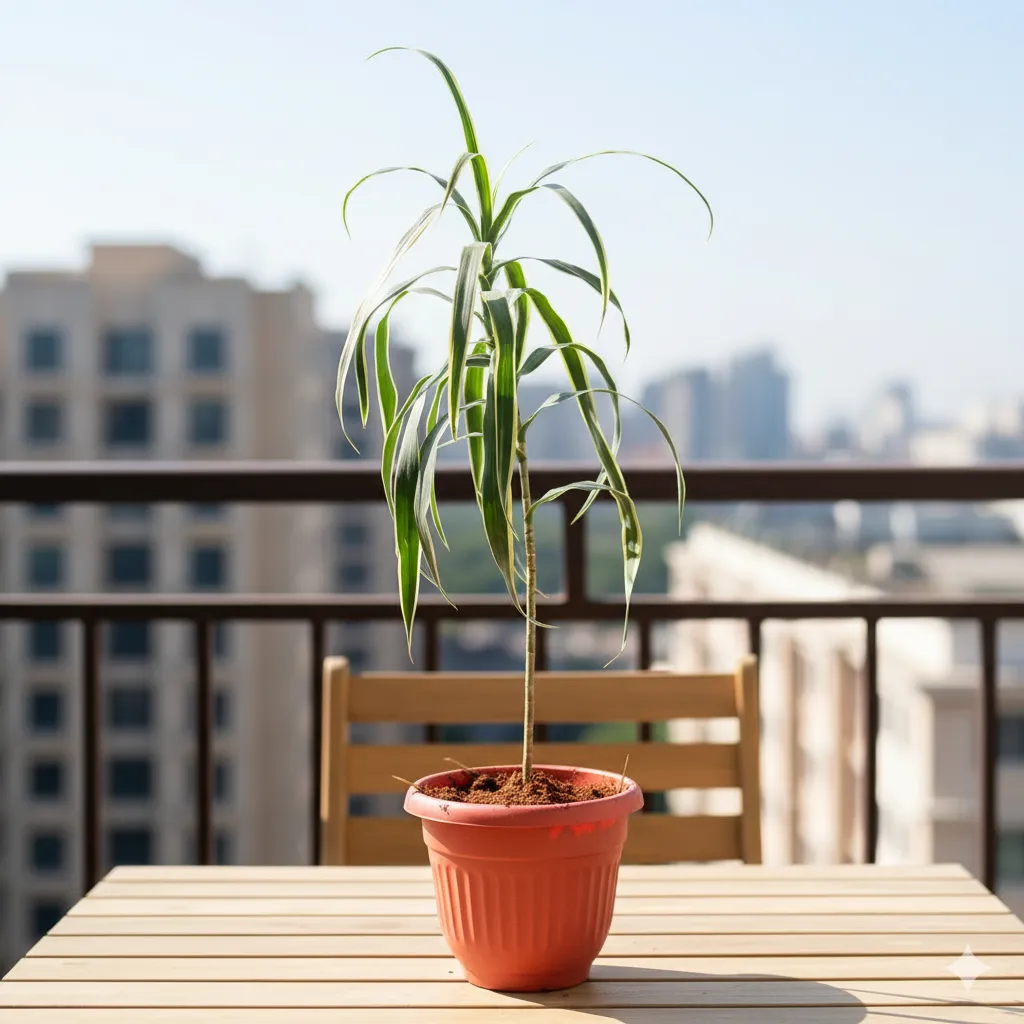 Dracaena Jamaica in 8 Inch Terracotta Red Olive Plastic Pot