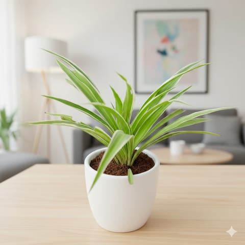 Spider in 4 Inch Classy White Cup Ceramic Pot