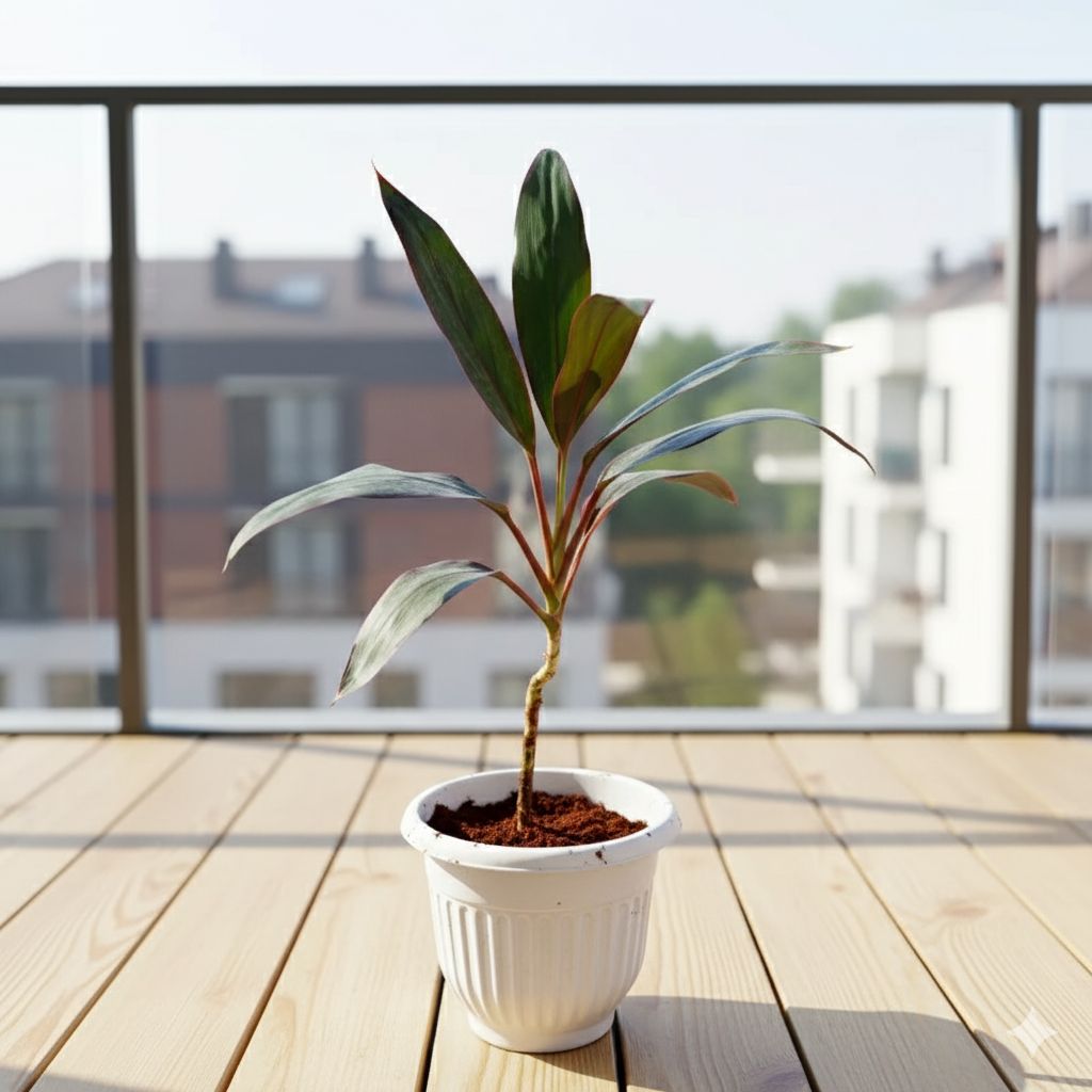 Dracaena Mahatma in 8 Inch White Olive Plastic Pot