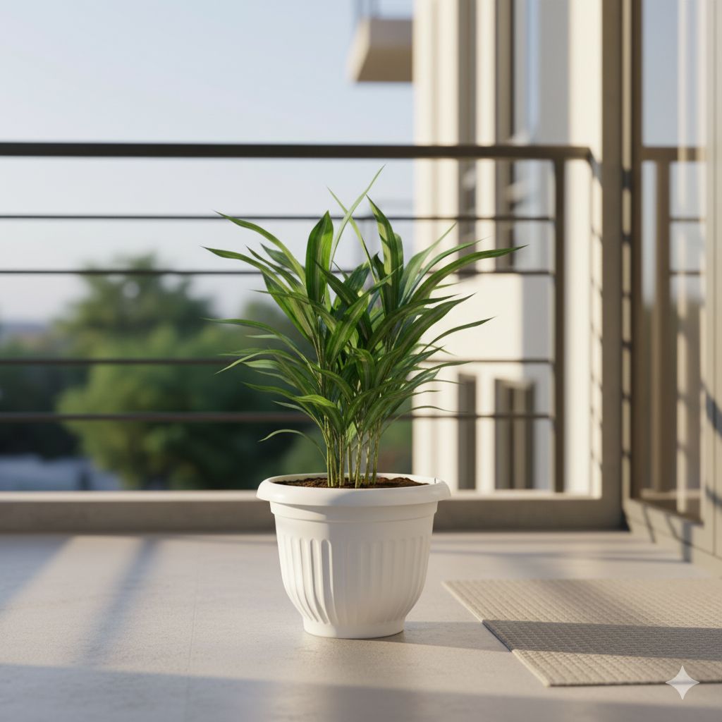 Dracaena Green in 8 Inch White Olive Plastic Pot