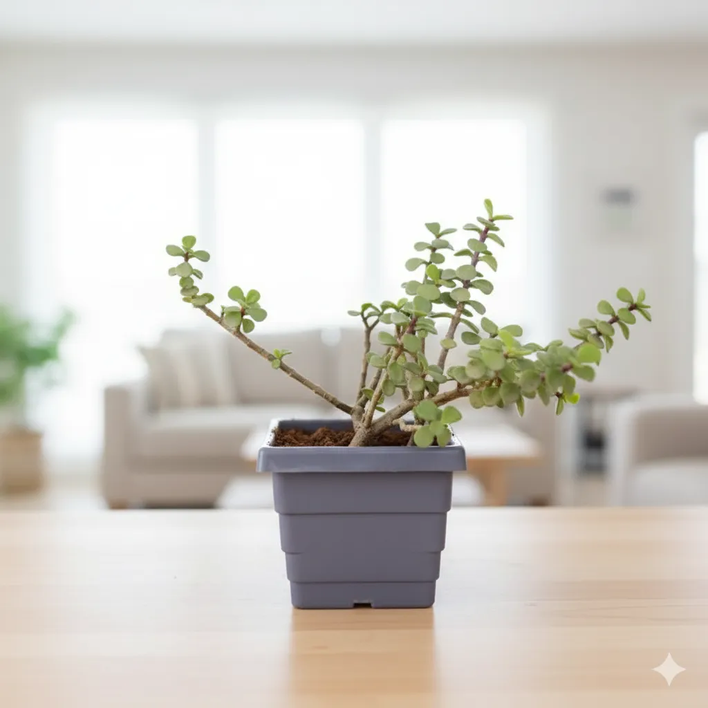 Jade in 4 Inch Grey Premium Orchid Square Plastic Pot