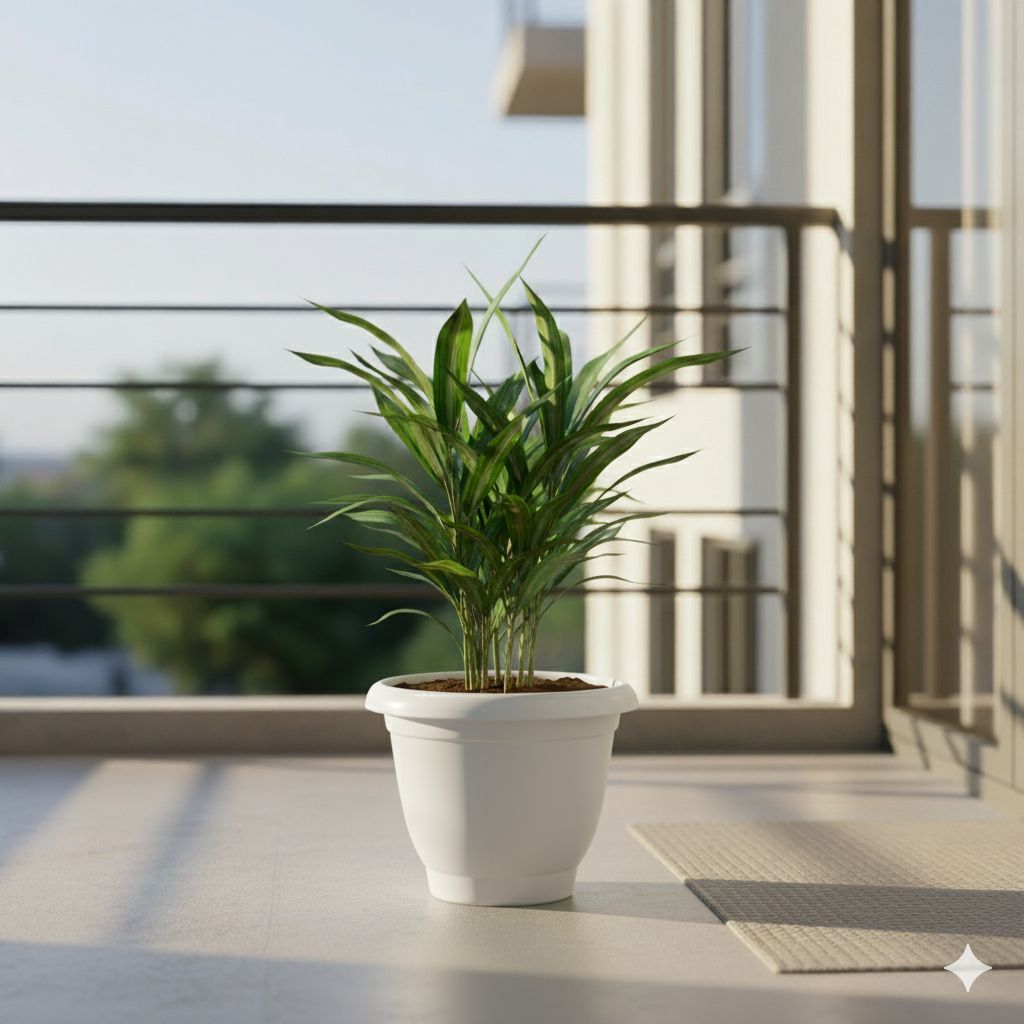 Dracaena Green in 8 Inch Classy White Plastic Pot