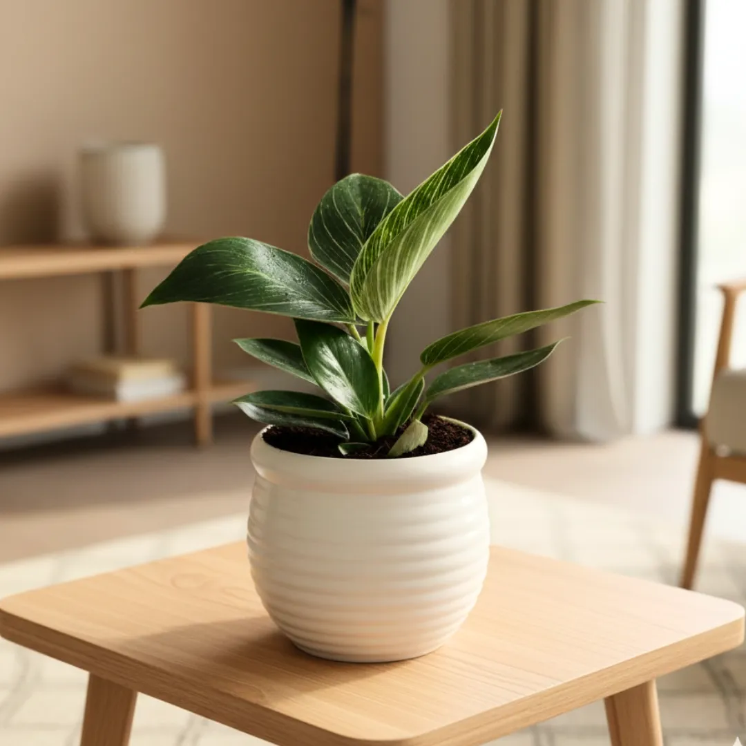 Philodendron Birkin in 6 Inch Ceramic Pot