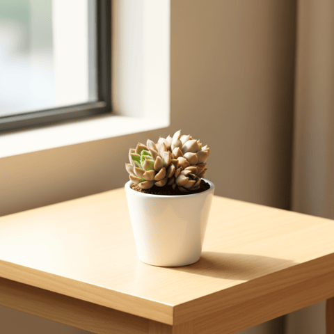 Echeveria Elegans Red in 3 inch Classy Glass Ceramic Pot (any colour)