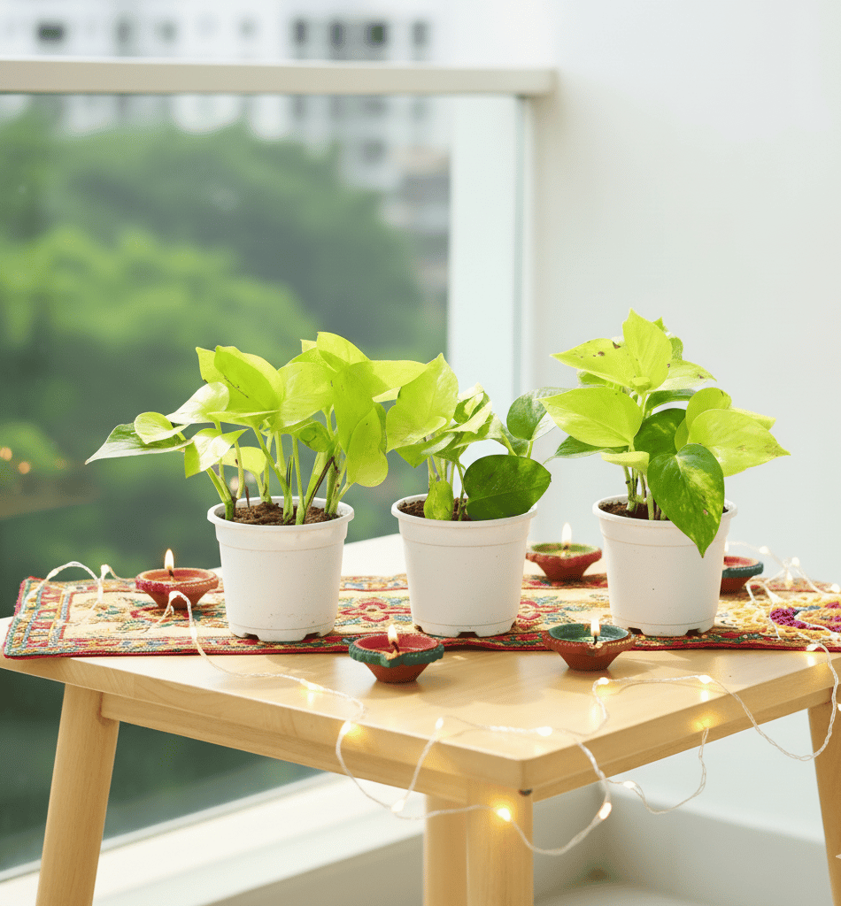 Set of 3 - Golden Money Plant in 4 Inch Nursery Pot