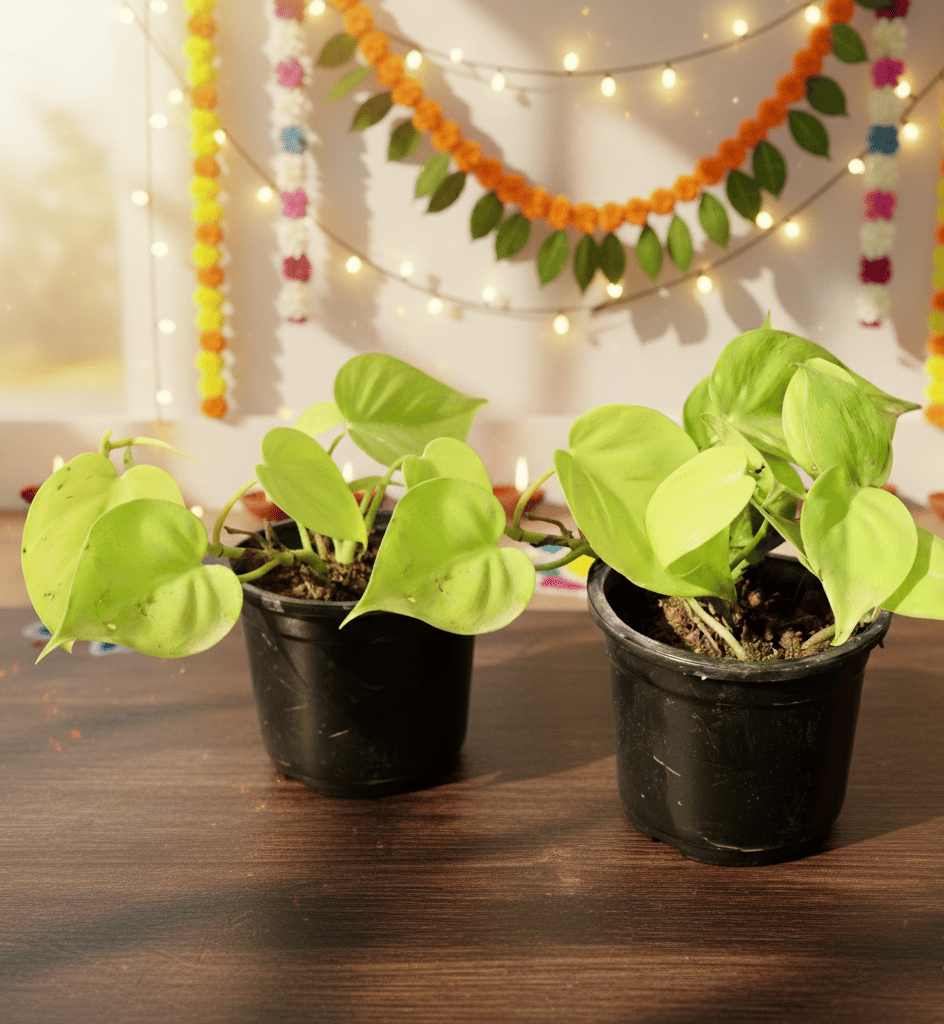 Perfect Festive Combo - Set of 2 - Oxycardium Golden in 4 Inch Nursery Pot