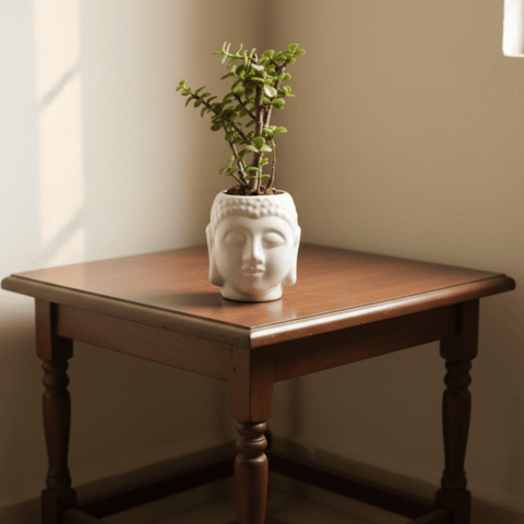 Lucky Jade in 3 Inch Buddha Ceramic Planter