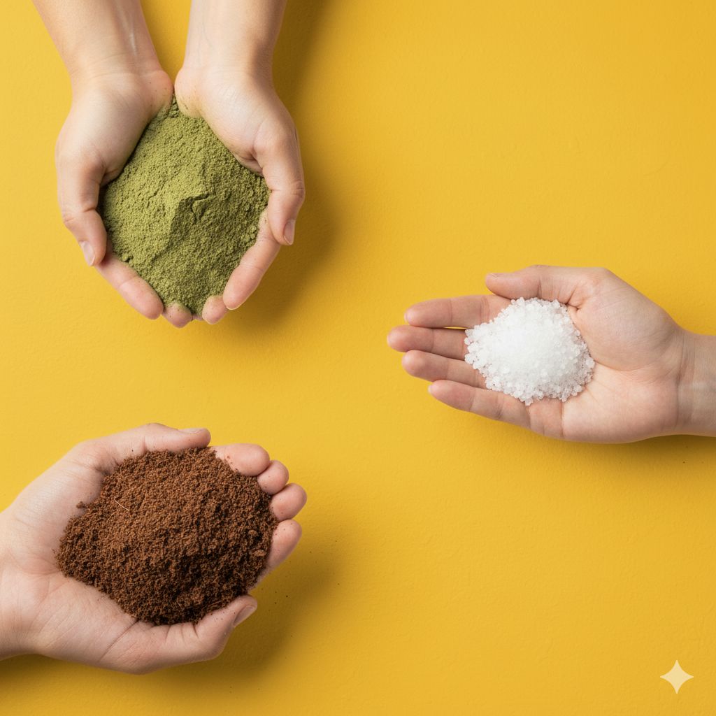 Soil Health & Growth Trio - Set of 3 - Neem Powder 1 Kg, Epsom Salt 500 g, Cocopeat 1 Kg - Healthy soil & steady growth